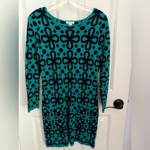 Floral Teal and Black Girls Dress- New without tags, never worn